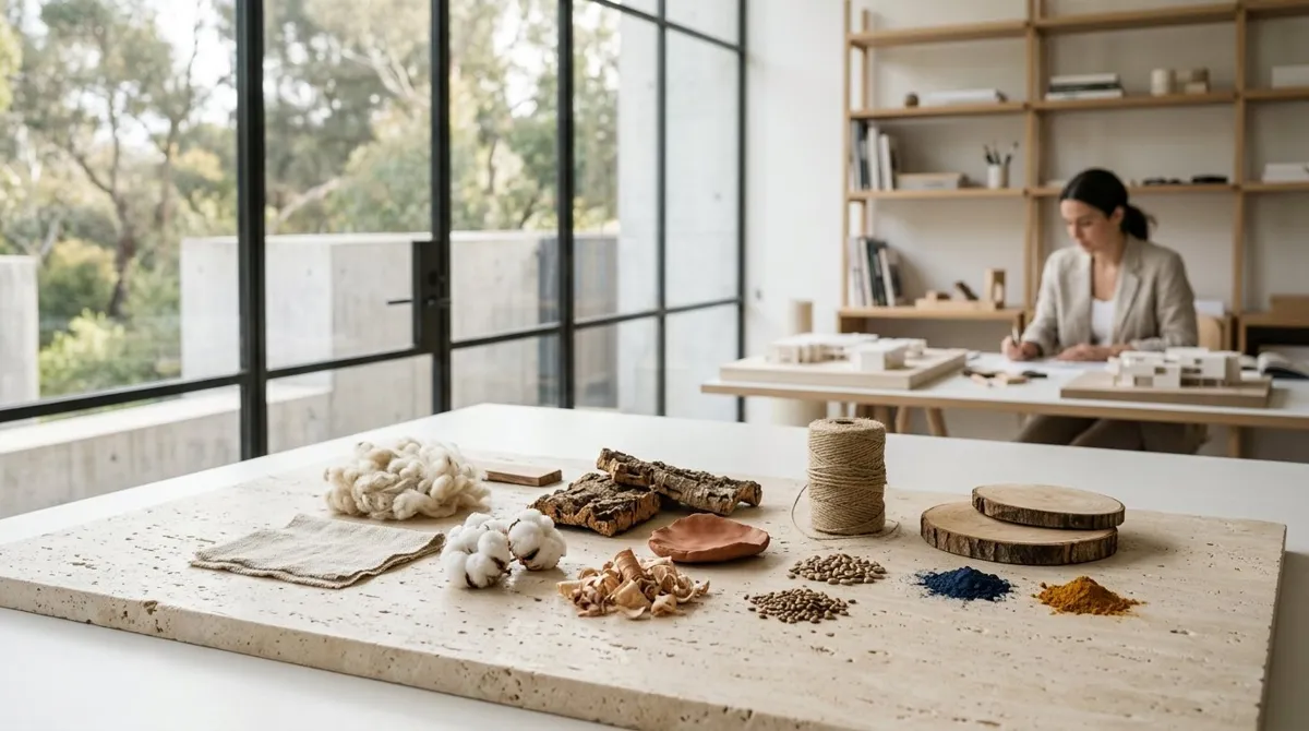 Illustrative placeholder of a natural-materials workspace; not a verified facility photograph